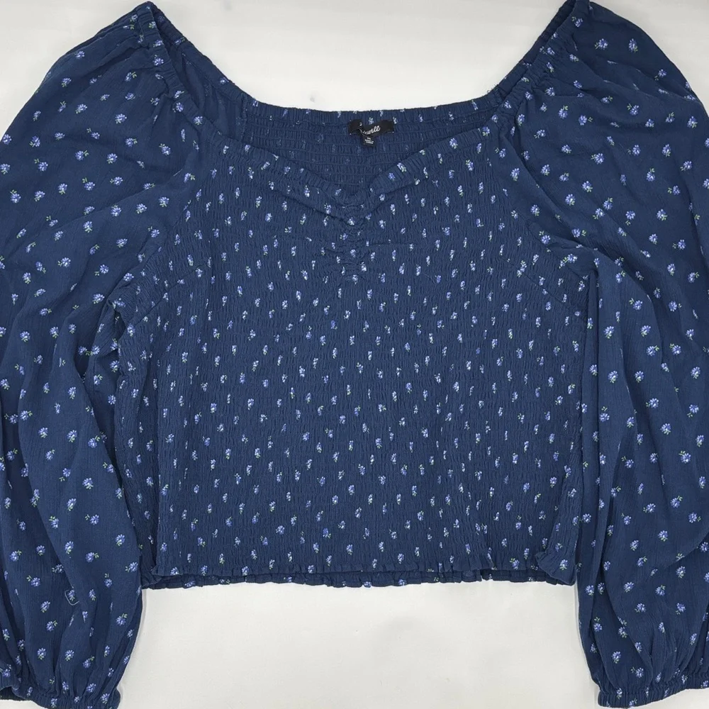 Madewell Lucille Balloon Sleeve Smocked Top
